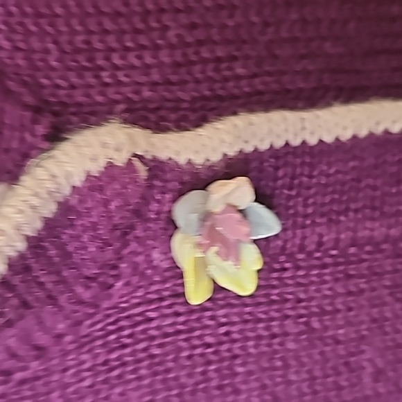 Storybook Knits Vtg 90's Purple Floral Cardigan Sz L EUC - Picture 3 of 8